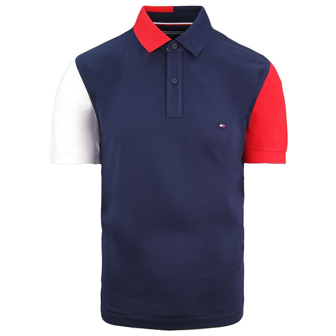 

Рубашка-Поло с цветными блоками Tommy Hilfiger, синий