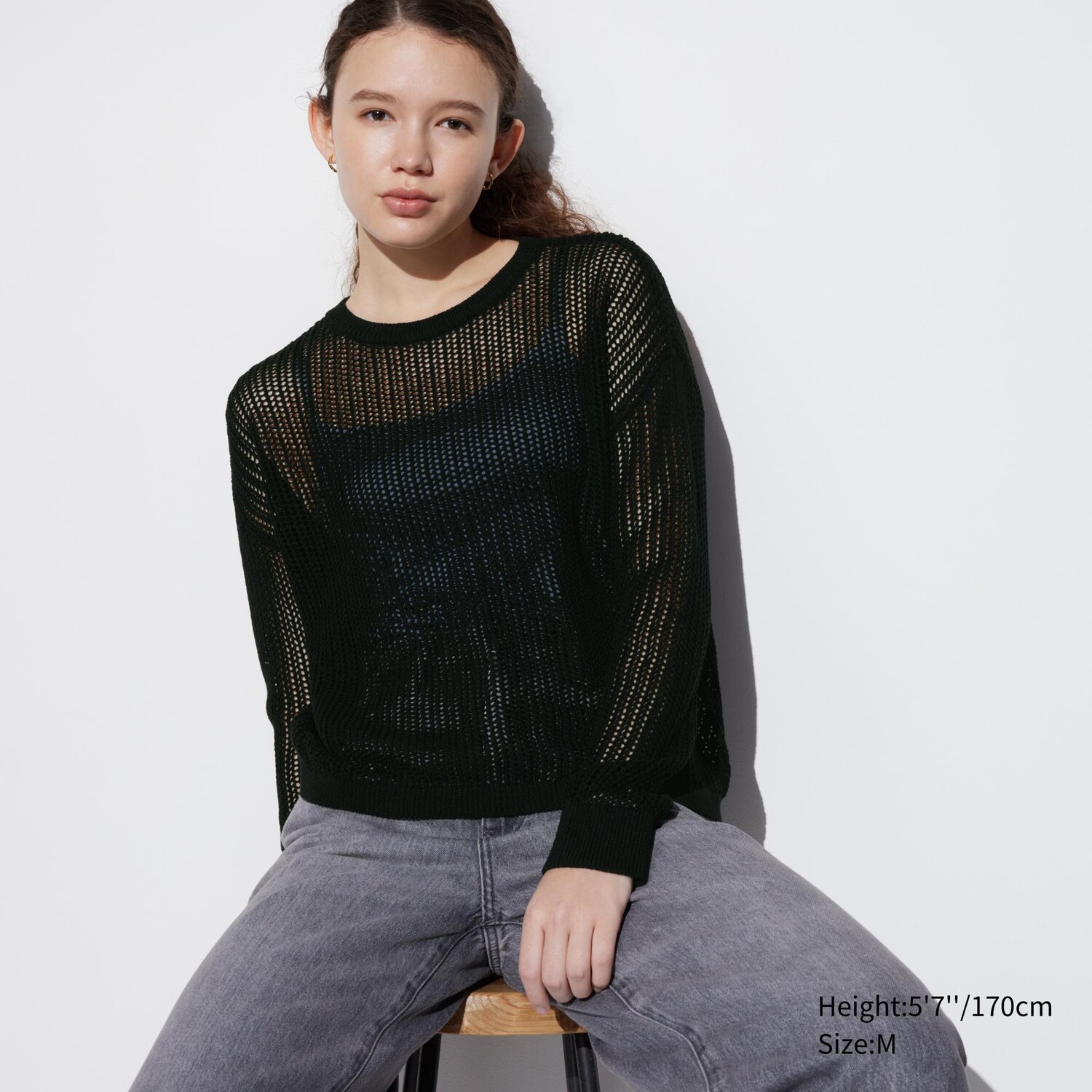 

Свитер Uniqlo женский с круглым вырезом, черный