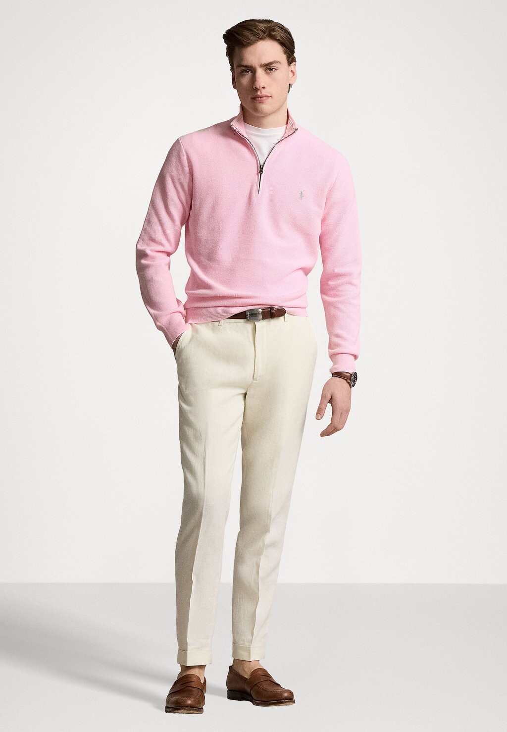 

Джемпер MESH-KNIT COTTON QUARTER-ZIP JUMPER Ralph Lauren, розовый