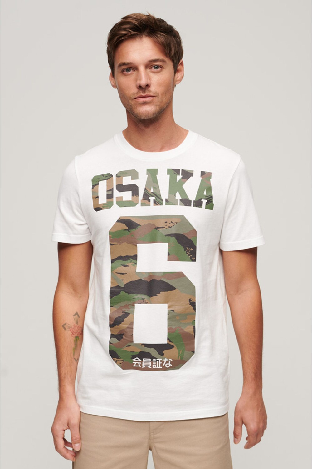 

Стандартная футболка с камуфляжным принтом Osaka 6 Superdry, белый