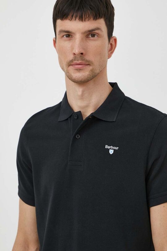 

Хлопковое поло Barbour, черный