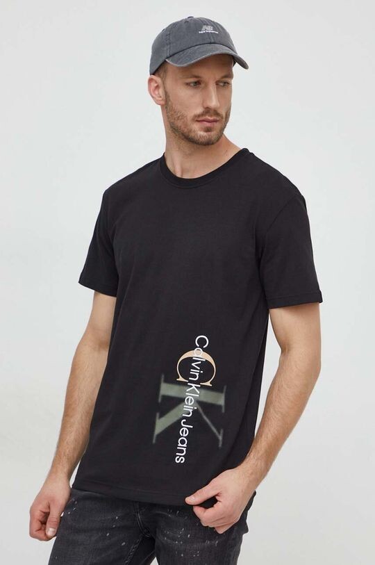 

Хлопковая футболка Calvin Klein Jeans, черный