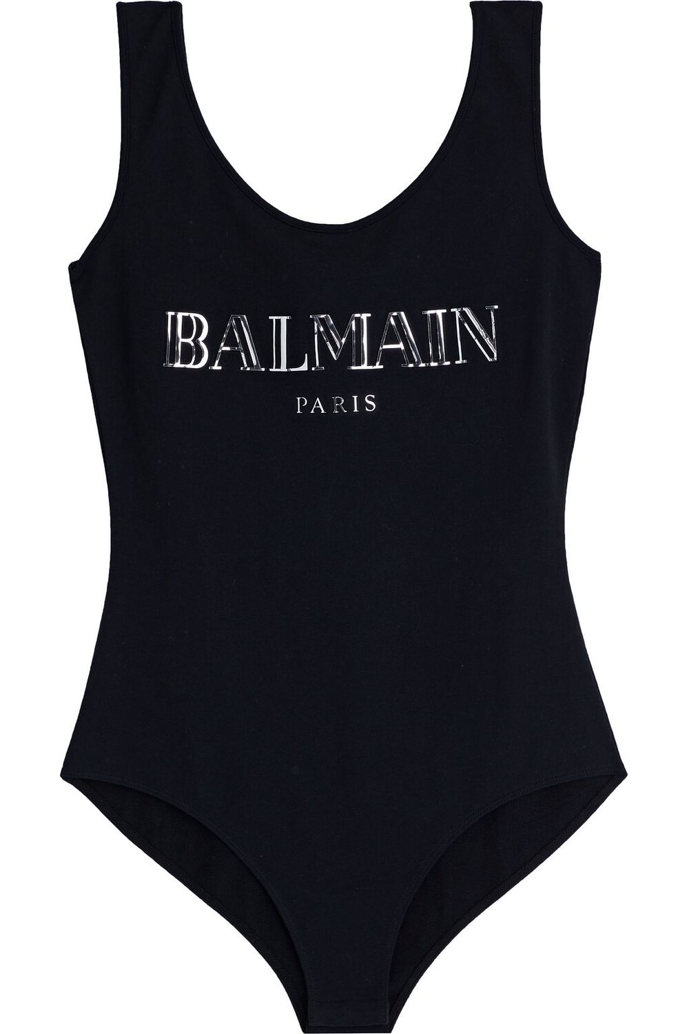 

Боди из хлопкового джерси с металлизированным принтом BALMAIN, черный