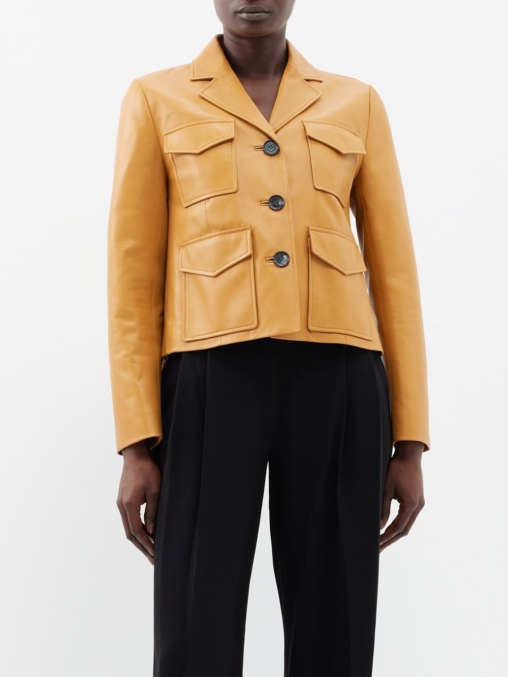 

Кожаная куртка с накладными карманами Proenza Schouler, желтый