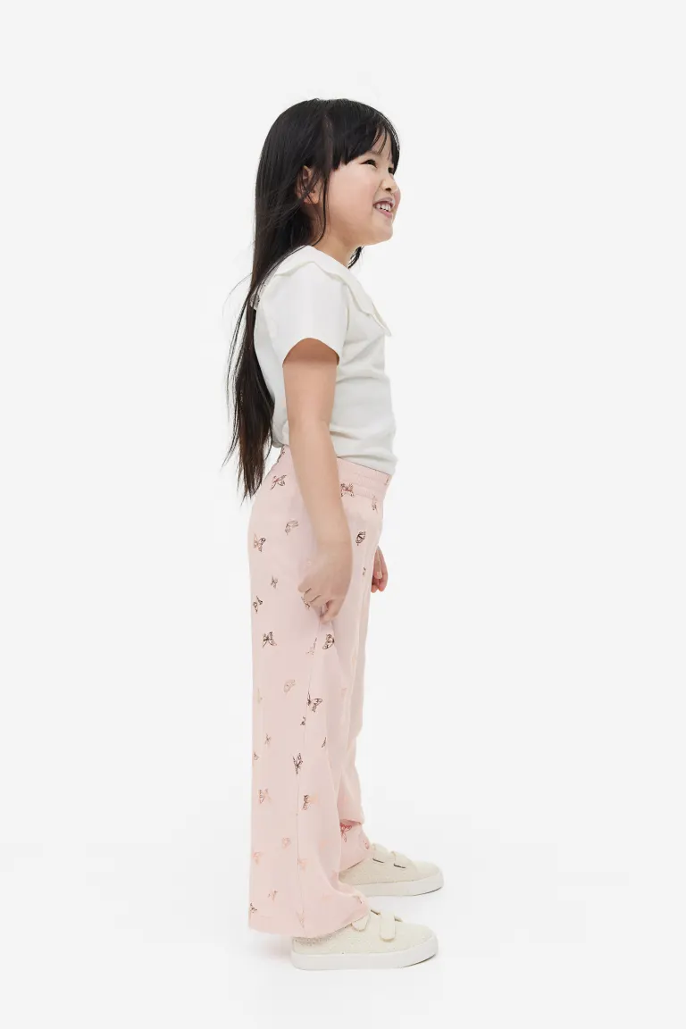 

Широкие брюки на резинке H&M, розовый
