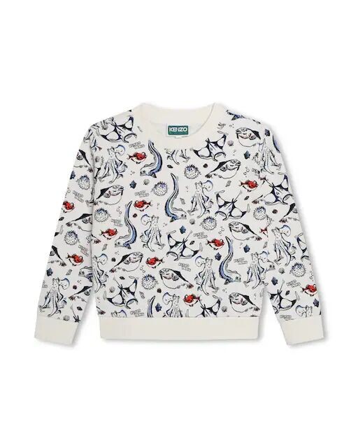 

Толстовка с круглым вырезом и принтом Kenzo Kids, мультиколор