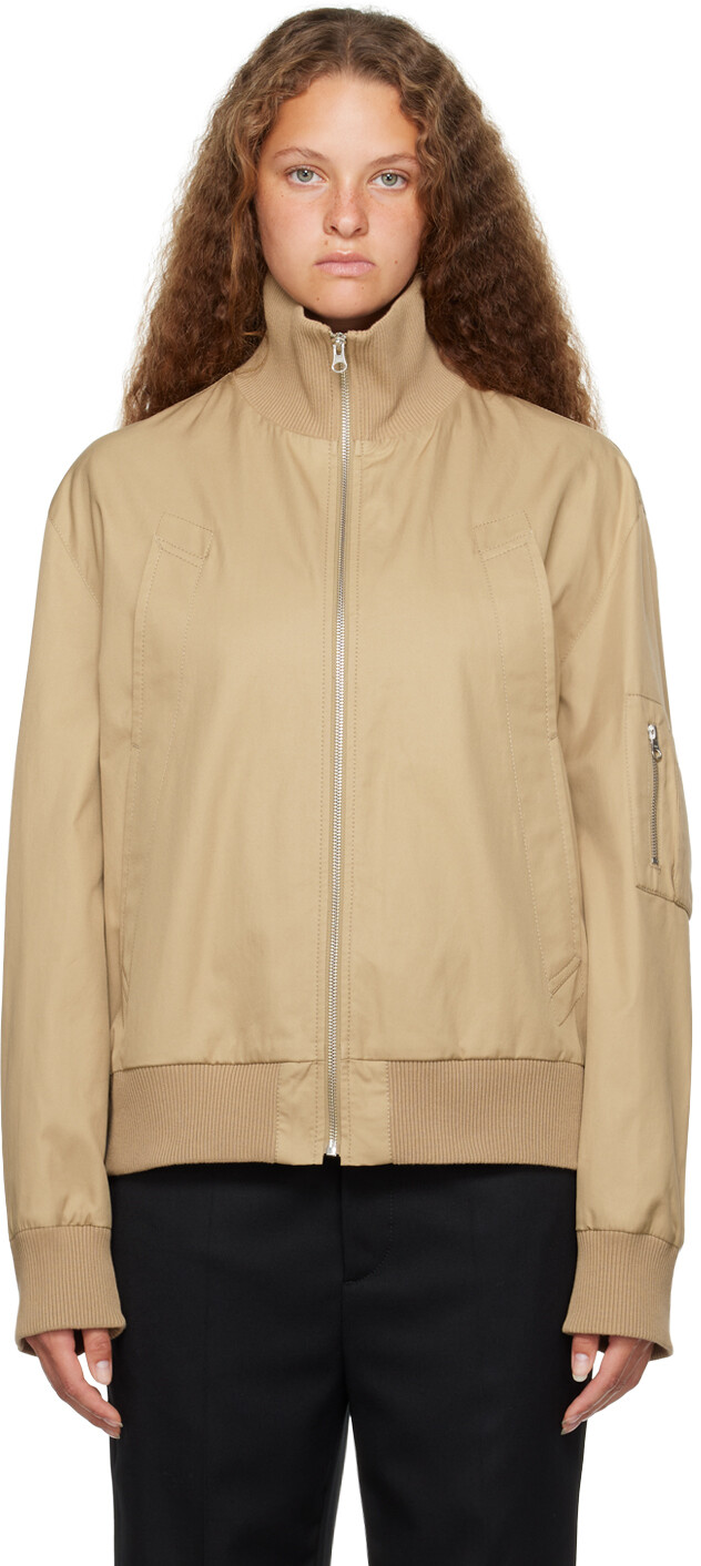 

Бежевый бомбер на молнии MM6 Maison Margiela
