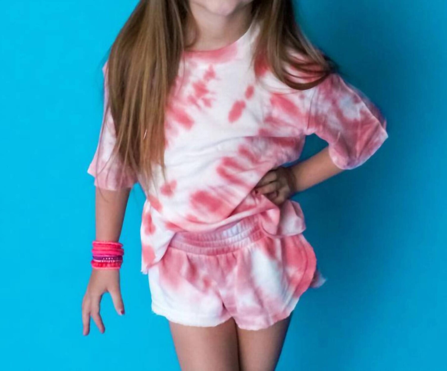 

Короткие шорты Girls Peony Terry в цвете Peony Tie Dye ROWDY SPROUT