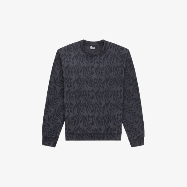 

Хлопковая толстовка в рубчик с графическим принтом The Kooples, черный