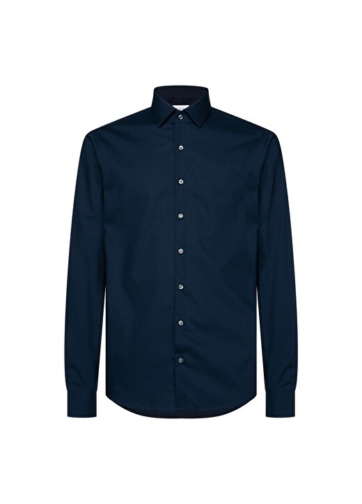 

Синяя мужская рубашка Slim Fit с воротником на пуговицах Calvin Klein