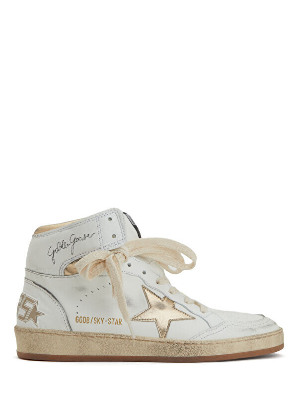

Женские кожаные кроссовки с логотипом Sky-Star Golden Goose, белый