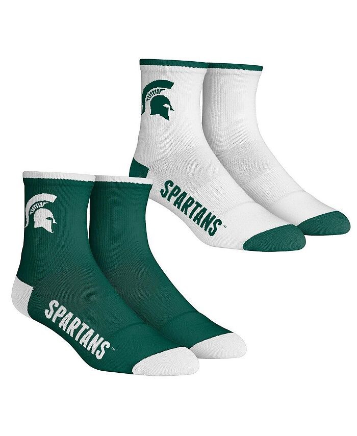 

Мужские носки Michigan State Spartans Core Team, комплект из 2 носков длиной четверть длины Rock 'Em, зеленый