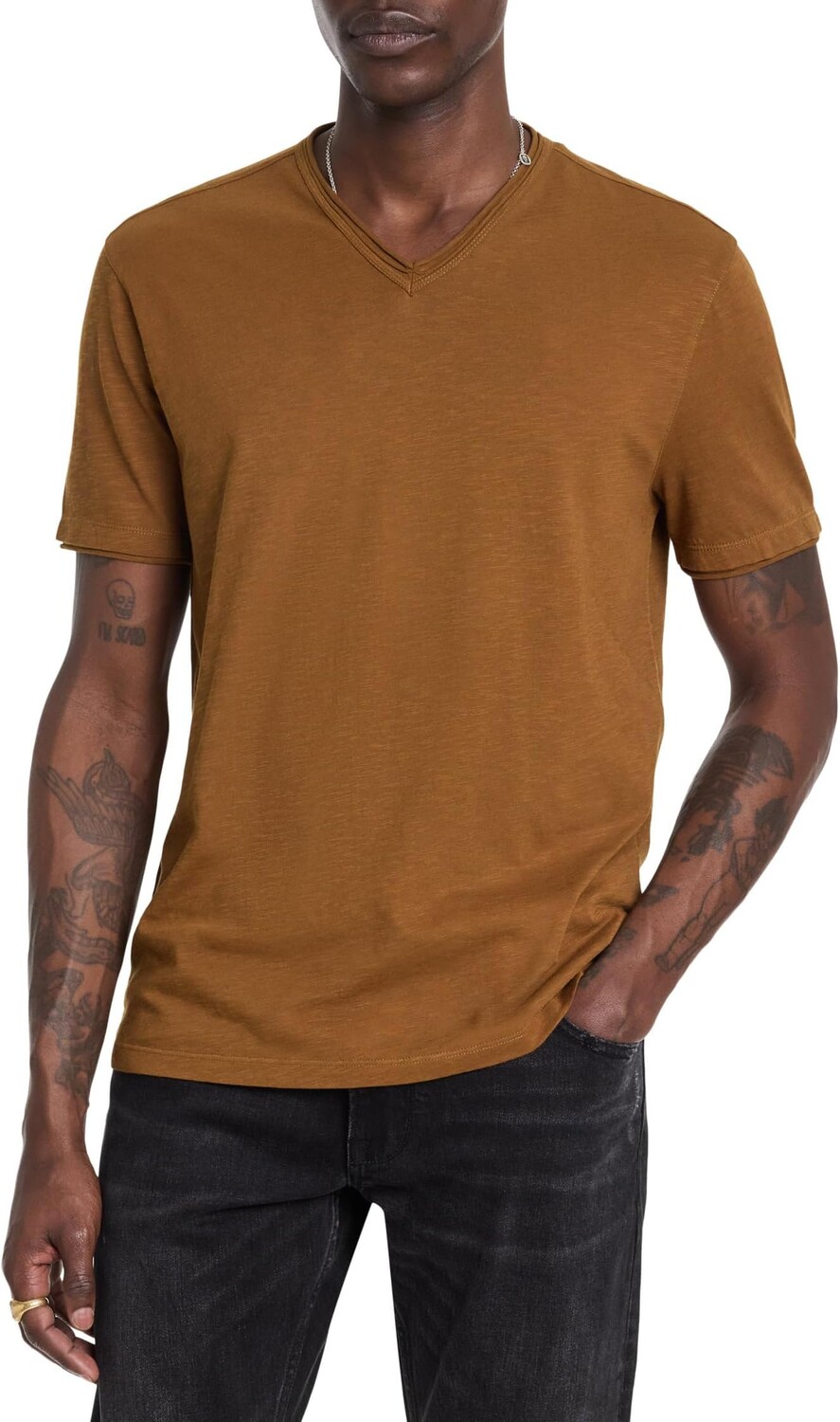 

Футболка John Varvatos Miles V-Neck K3595F24, цвет Sienna Brown