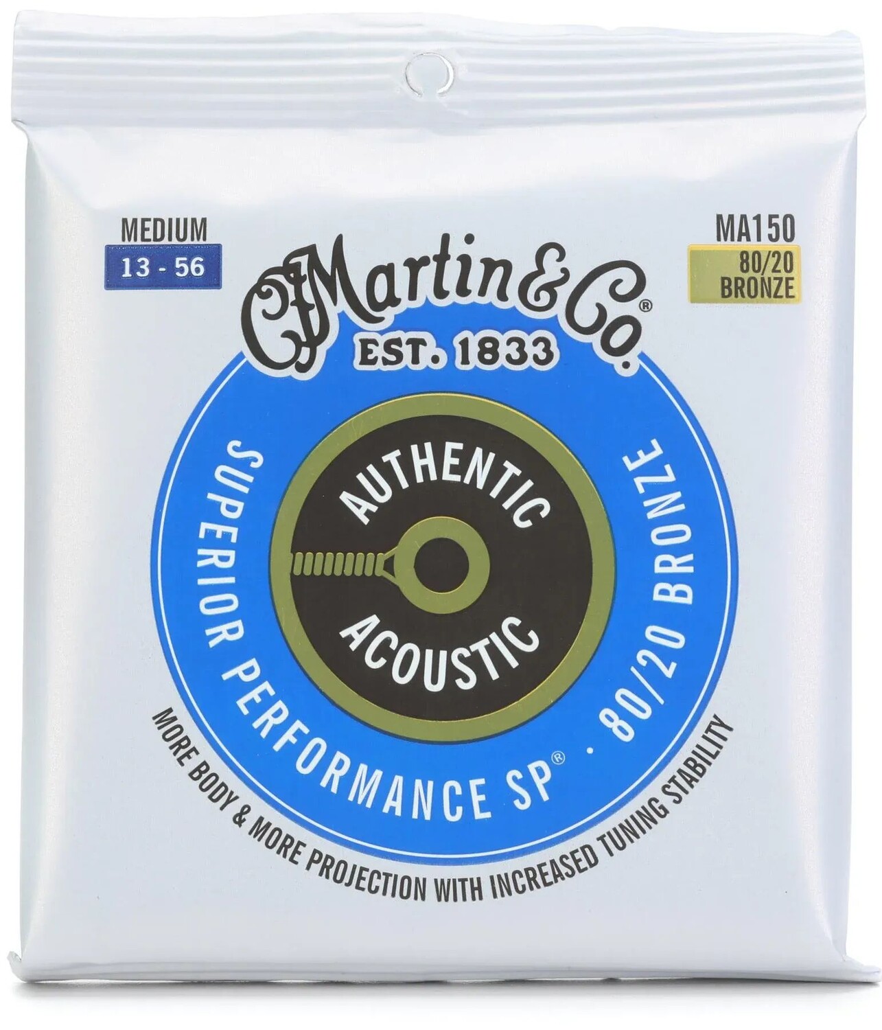 

Martin MA150 Authentic Acoustic Superior Performance бронзовые гитарные струны 80/20 — .013-.056 средние