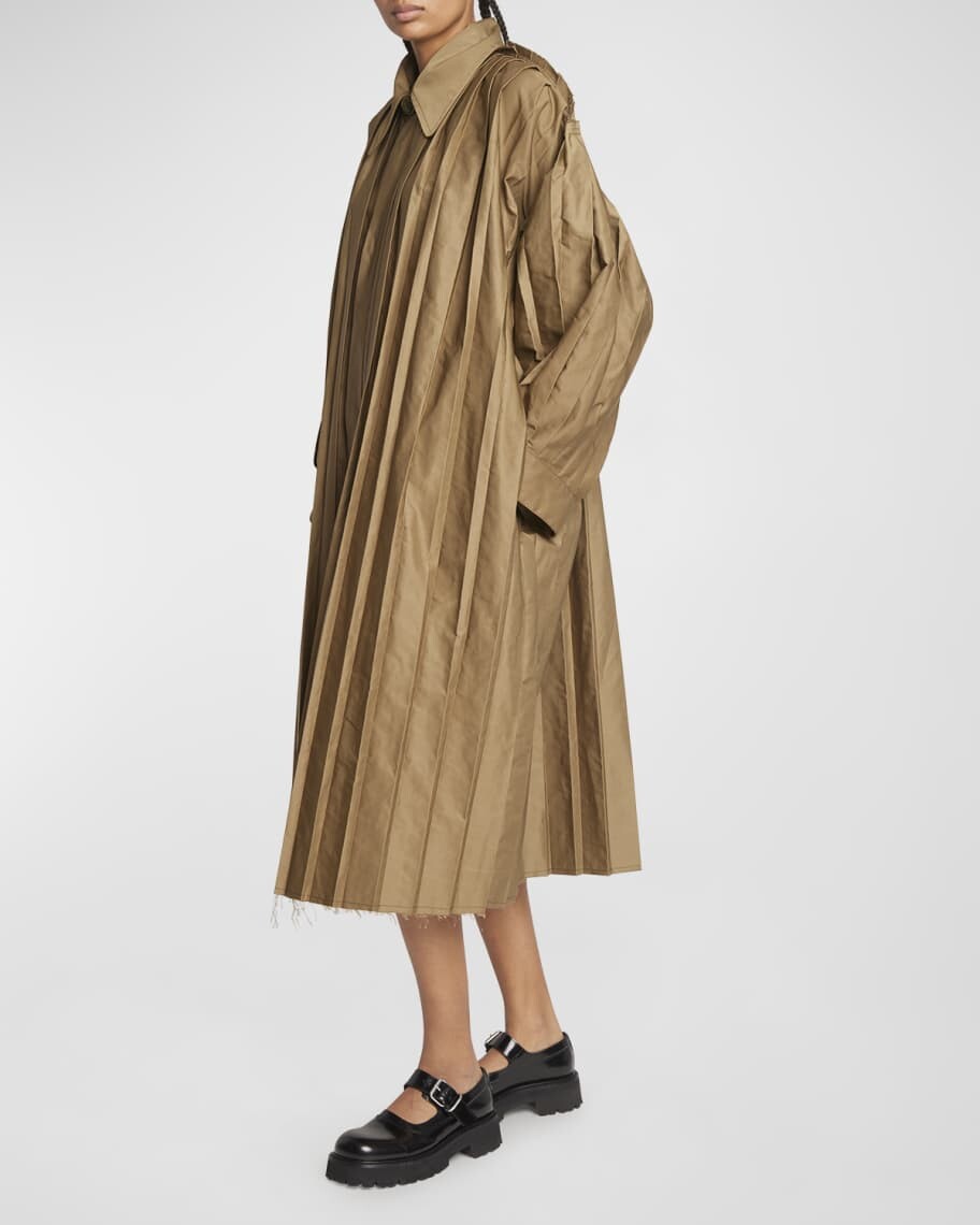 

Тренч оверсайз со складками MM6 Maison Margiela, Коричневый