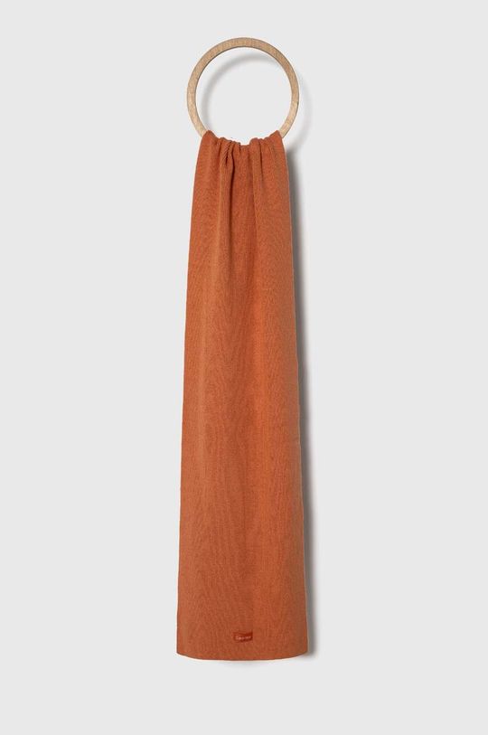 Шарф из смесовой шерсти Calvin Klein, оранжевый
