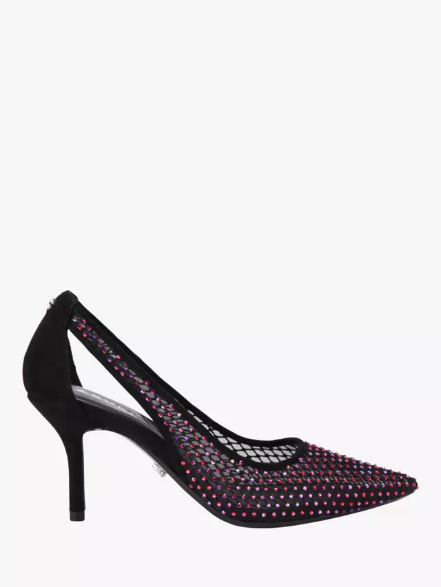 

Туфли-лодочки Carvela Hotsox Embellished Mesh Cut Out Heeled, цвет black/pink