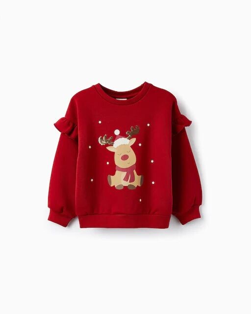 

Новогодняя толстовка для девочки Zippy, красный