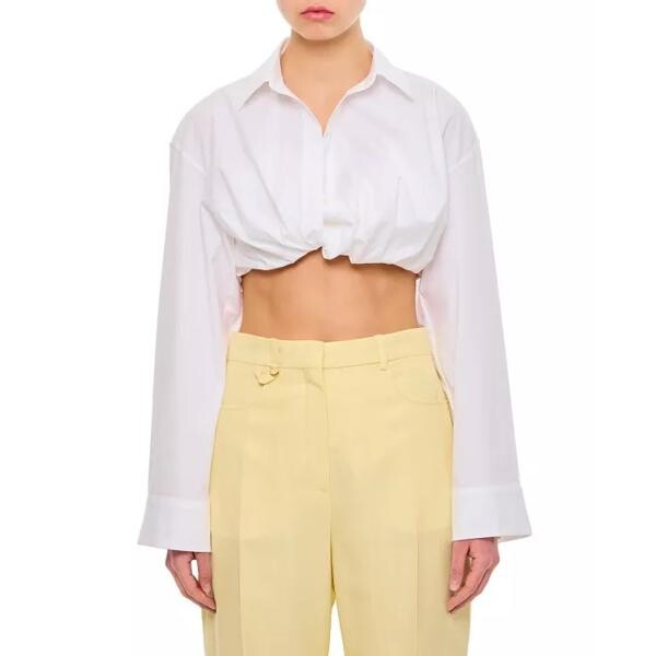 

Футболка long sleeve cropped shirt Jacquemus, белый
