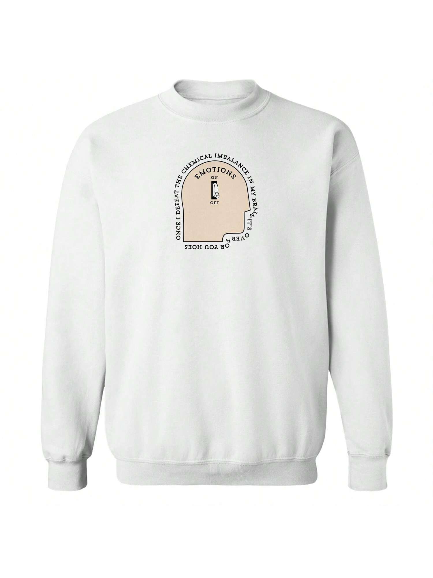 Хлопковый пуловер унисекс с рисунком Pop Creature Chemical Imbalance, белый