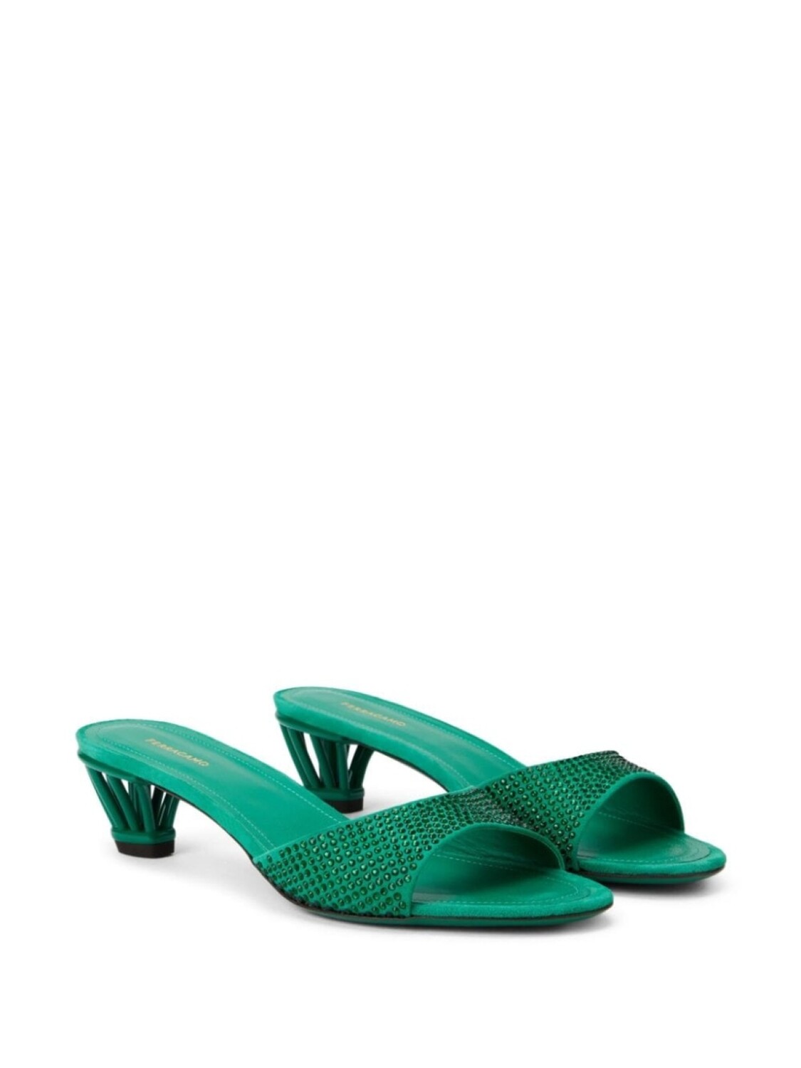 

Ferragamo мюли Ramilu 40 с кристаллами, зеленый