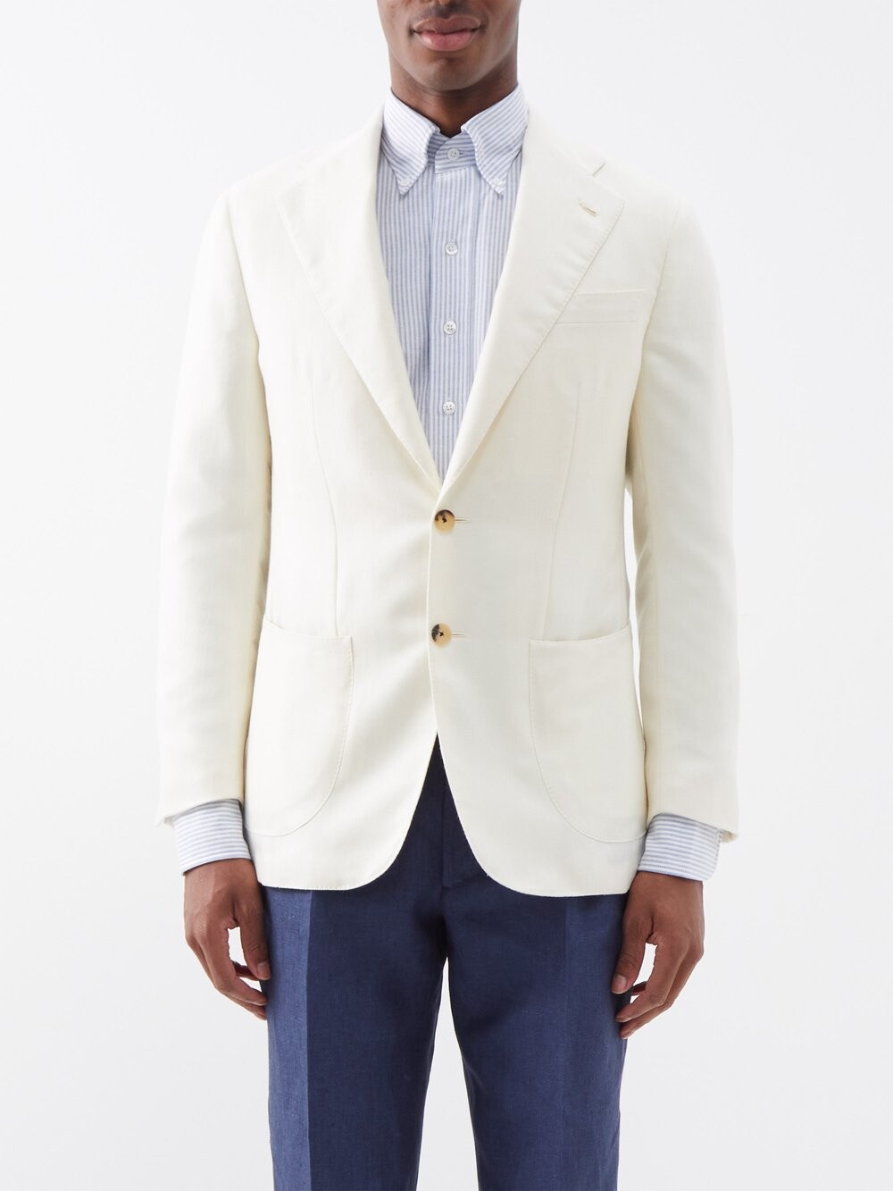 

Жакет из кашемира с узором «в елочку» Thom Sweeney, белый