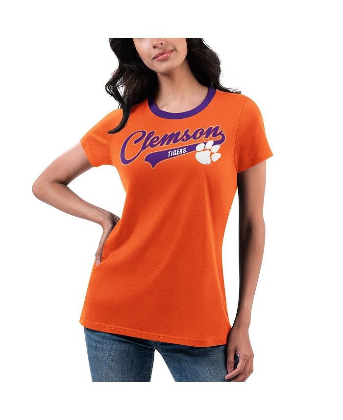 

Женская оранжевая футболка Clemson Tigers Recruit Ringer G-III 4Her by Carl Banks, оранжевый