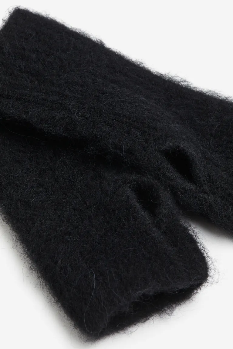 Перчатки без пальцев из смеси альпаки H&M, черный перчатки без пальцев из смеси альпаки h