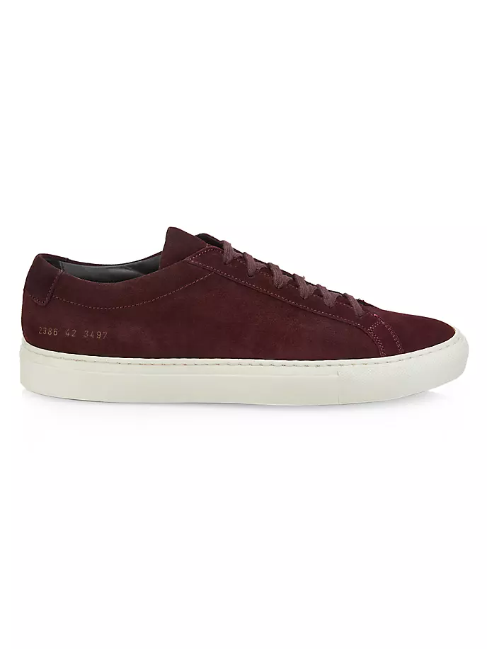 

Замшевые низкие кеды Achilles Common Projects, цвет oxblood