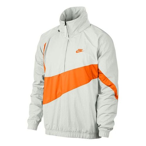 Куртка Nike Big Swoosh Half Zipper Jacket White Orange, белый куртка nike swoosh half zip jacket white black белый