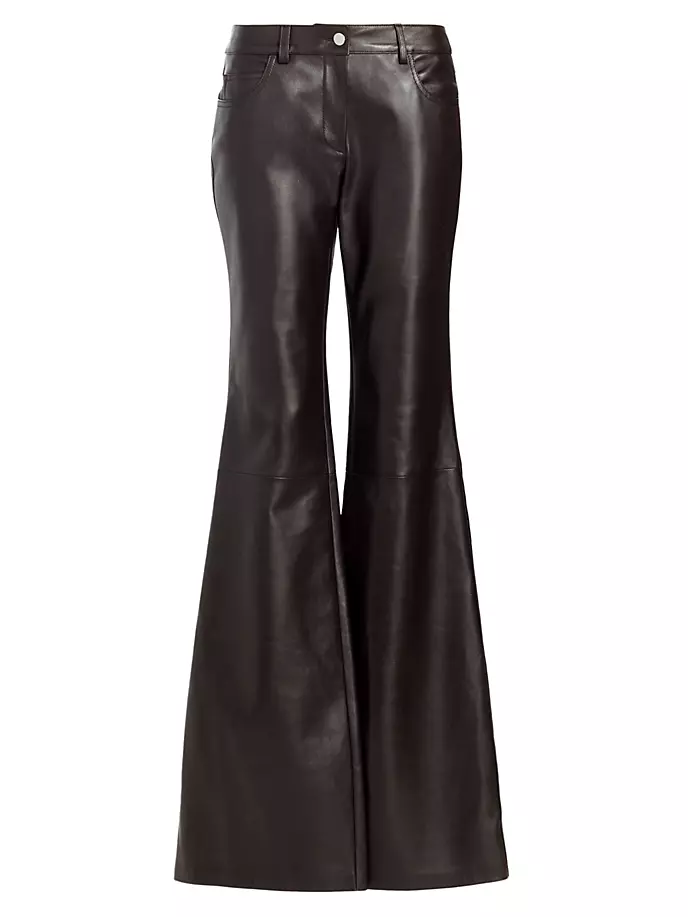 

Кожаные брюки-клеш Michael Kors Collection, шоколад