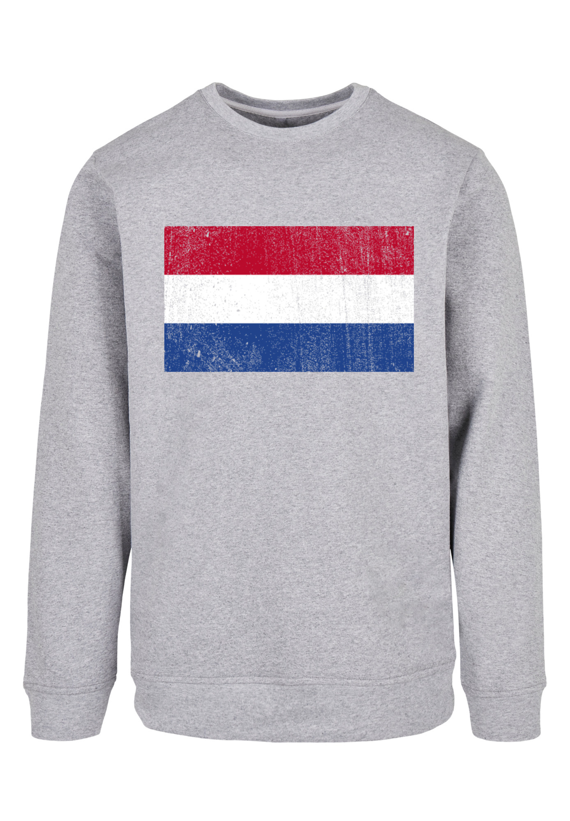 Пуловер F4NT4STIC Sweatshirt Netherlands NIederlande Holland Flagge distressed, цвет grau meliert