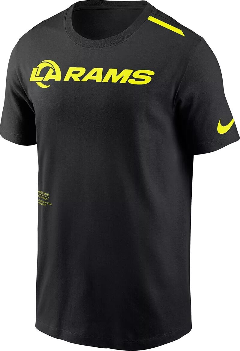 

Мужская черная футболка Nike Los Angeles Rams 2023 Volt