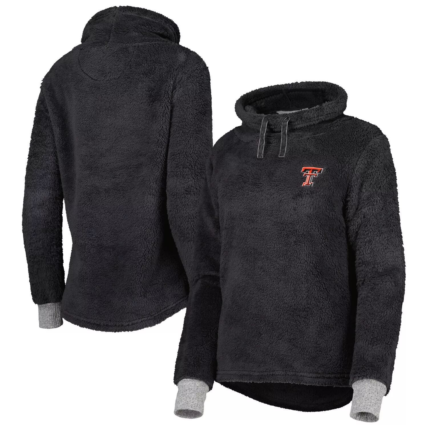 

Женский темно-серый пуловер с капюшоном Texas Tech Red Raiders Fluffy Cowl