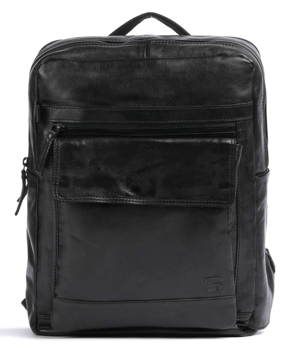 рюкзак для ноутбука Apache из зерненой кожи Spikes & Sparrow, черный