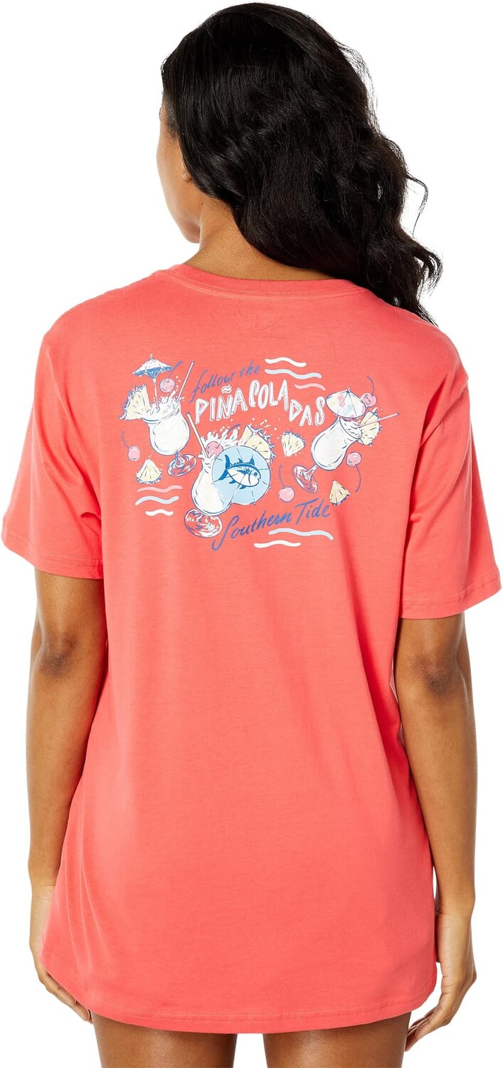 

Следуйте за футболкой Pina Coladas Southern Tide, цвет Rosewood Red
