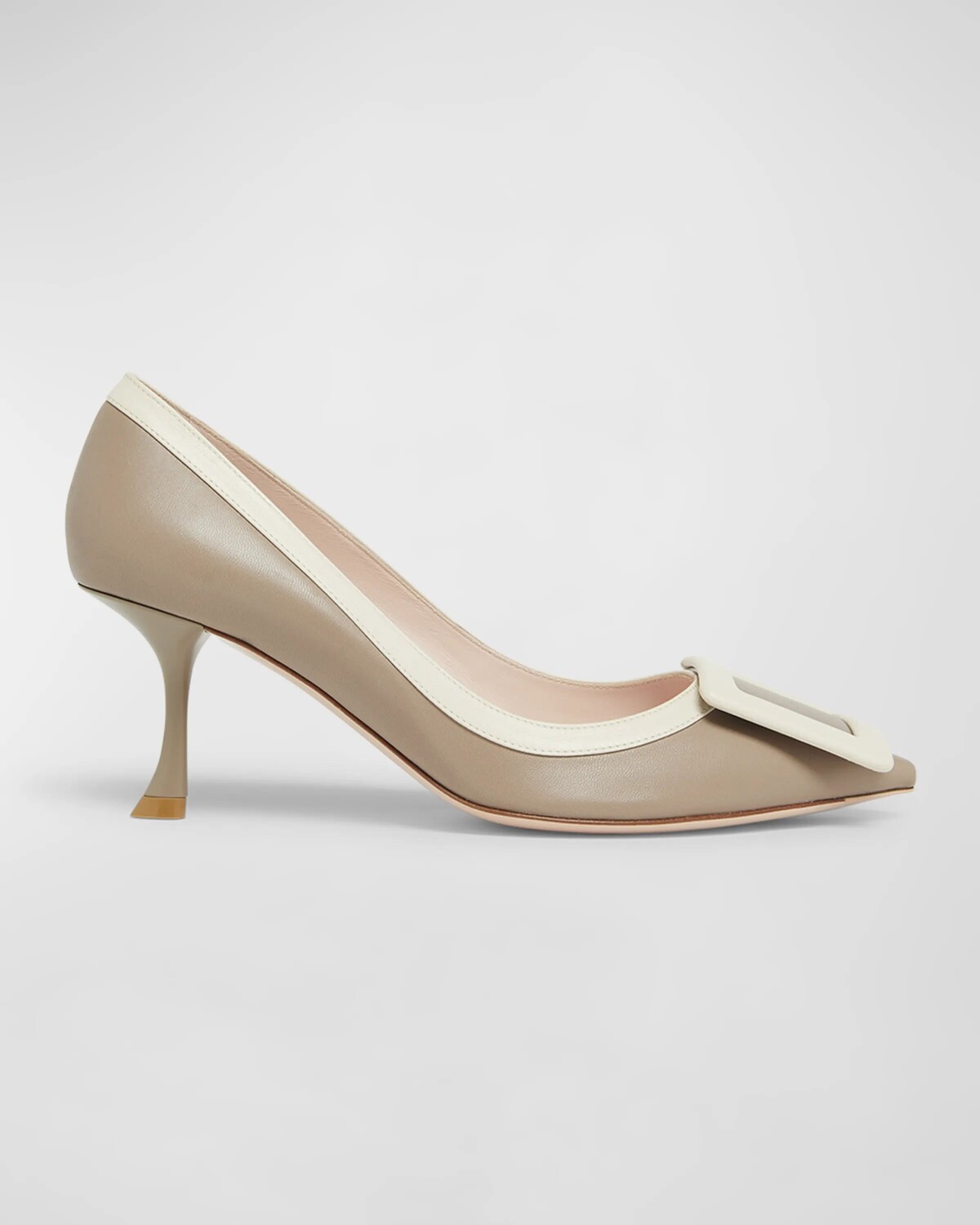 

Двухцветные туфли с пряжкой Viv In The City Roger Vivier, цвет Beige/White