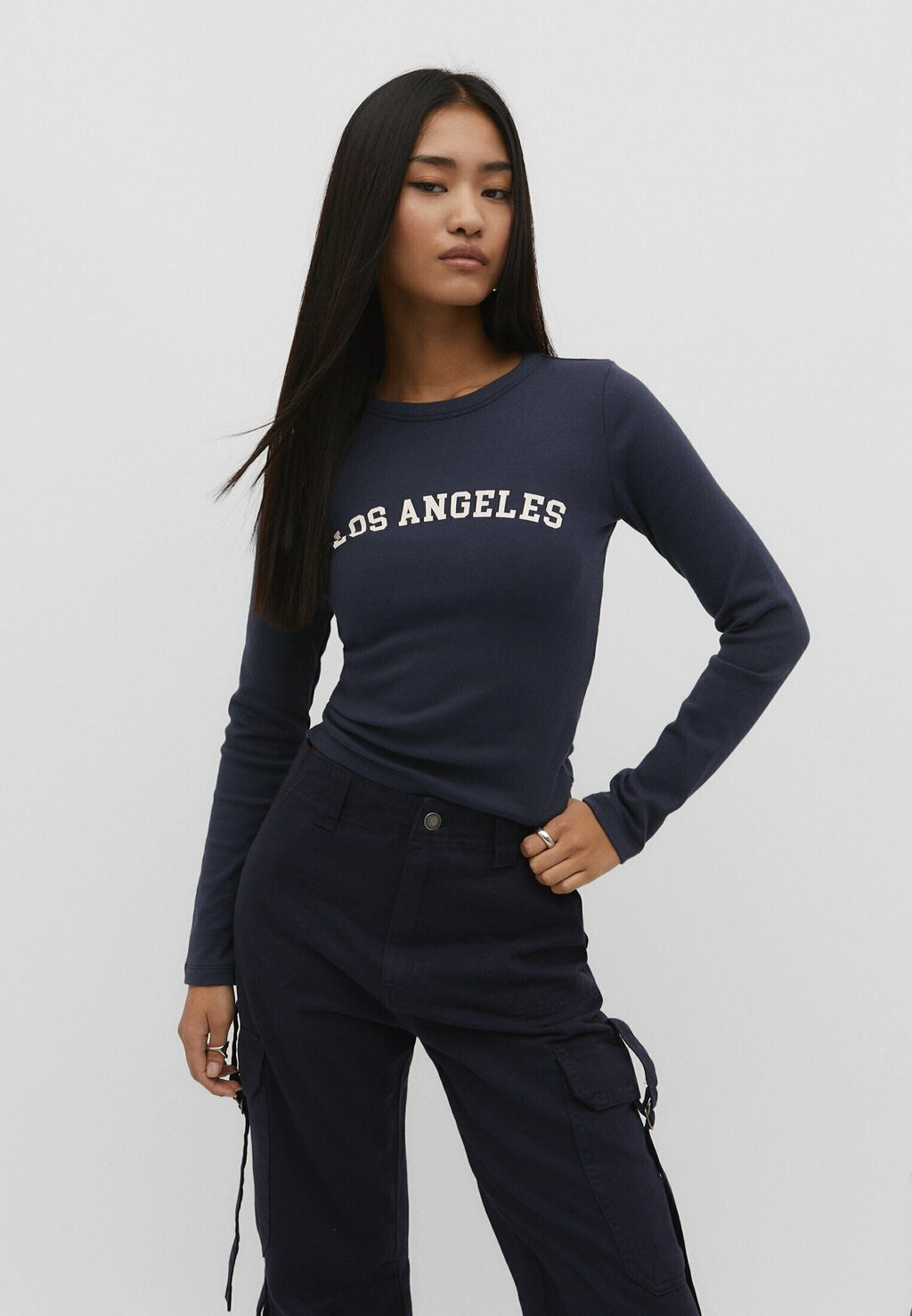 

Рубашка с длинным рукавом LONG SLEEVE Stradivarius, цвет dark blue