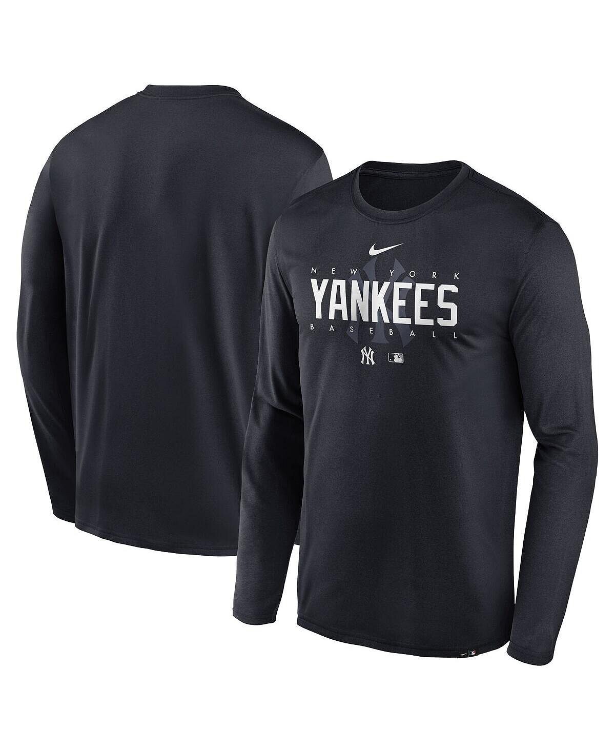 

Мужская темно-синяя футболка с длинным рукавом New York Yankees Authentic Collection Team Logo Legend Performance Nike, Синий
