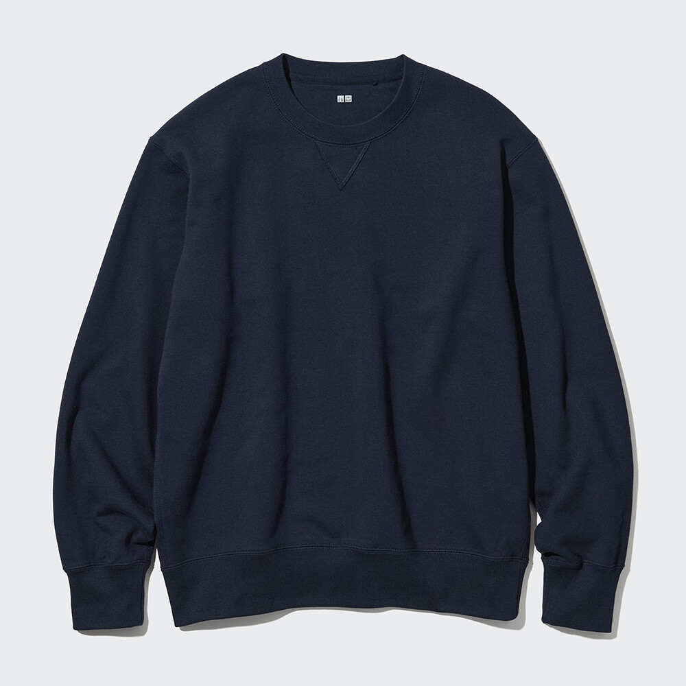 

Свитшот Uniqlo унисекс с длинными рукавами и круглым вырезом, темно-синий
