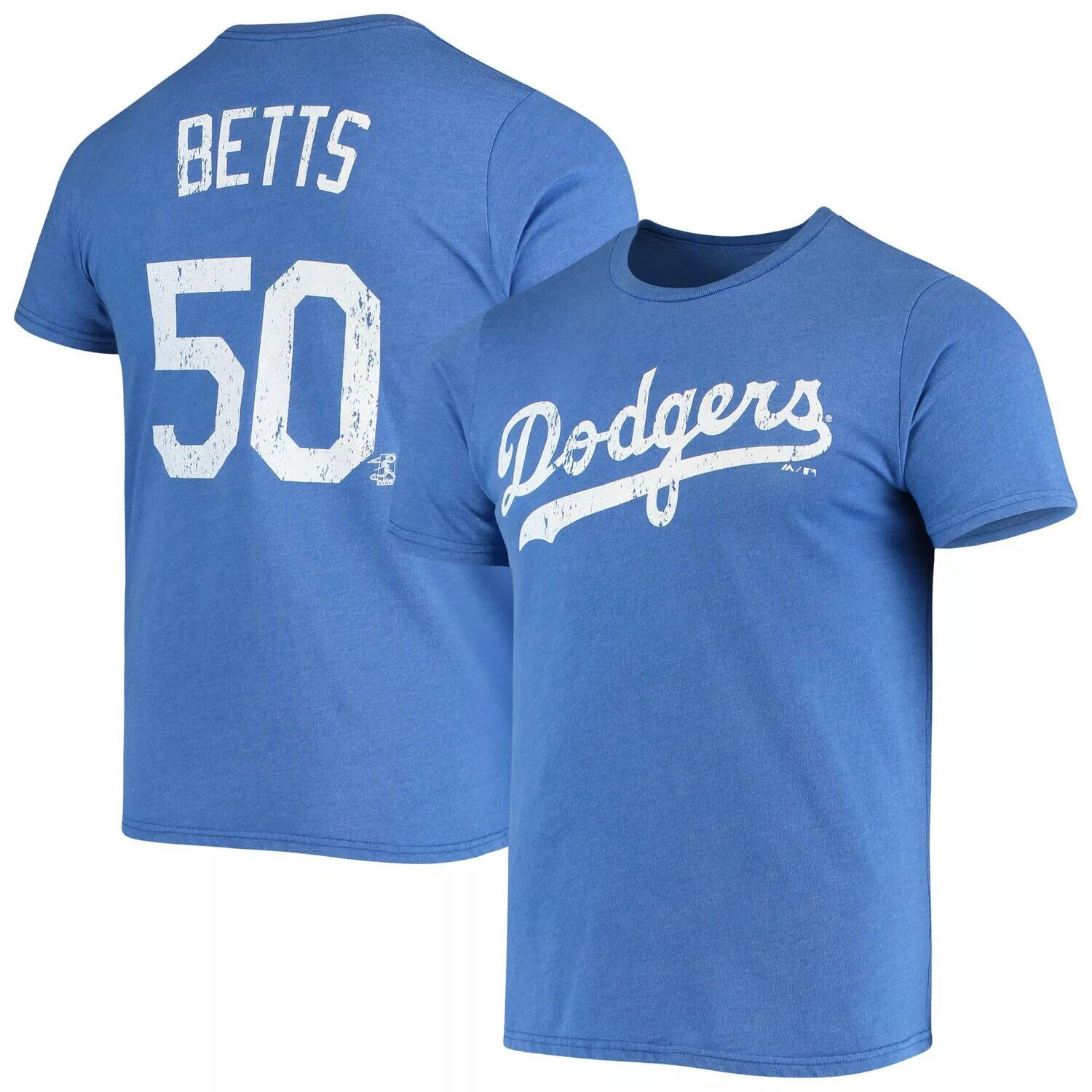 

Мужская футболка Majestic Threads Mookie Betts Royal Los Angeles Dodgers с именем и номером Tri-Blend