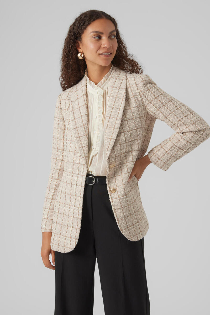 

Твидовый пиджак Vero Moda, серый