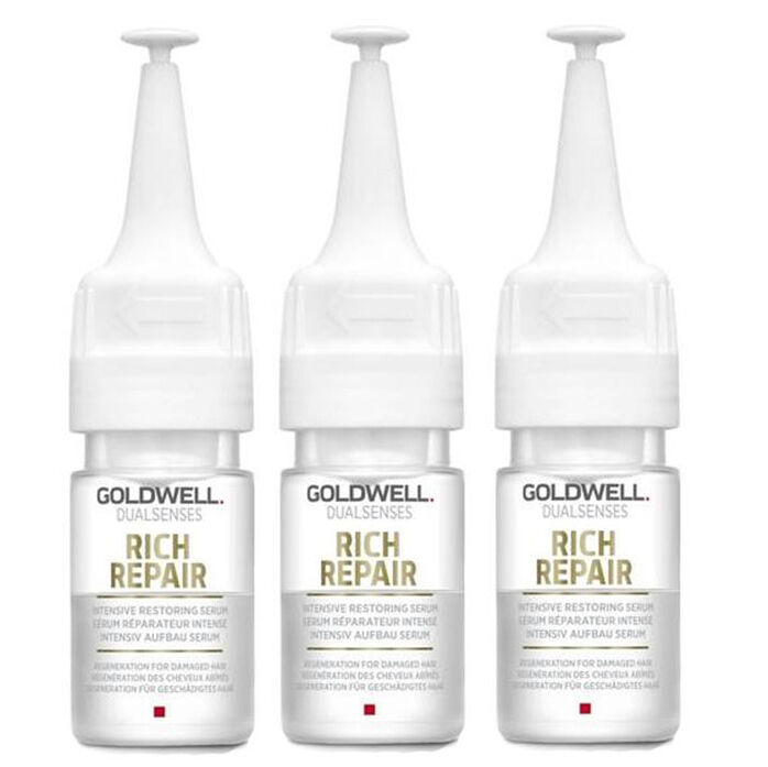цена Набор: интенсивно восстанавливающая сыворотка для волос Goldwell Ds Rr Intensive Restoring Serum, 3x18 мл