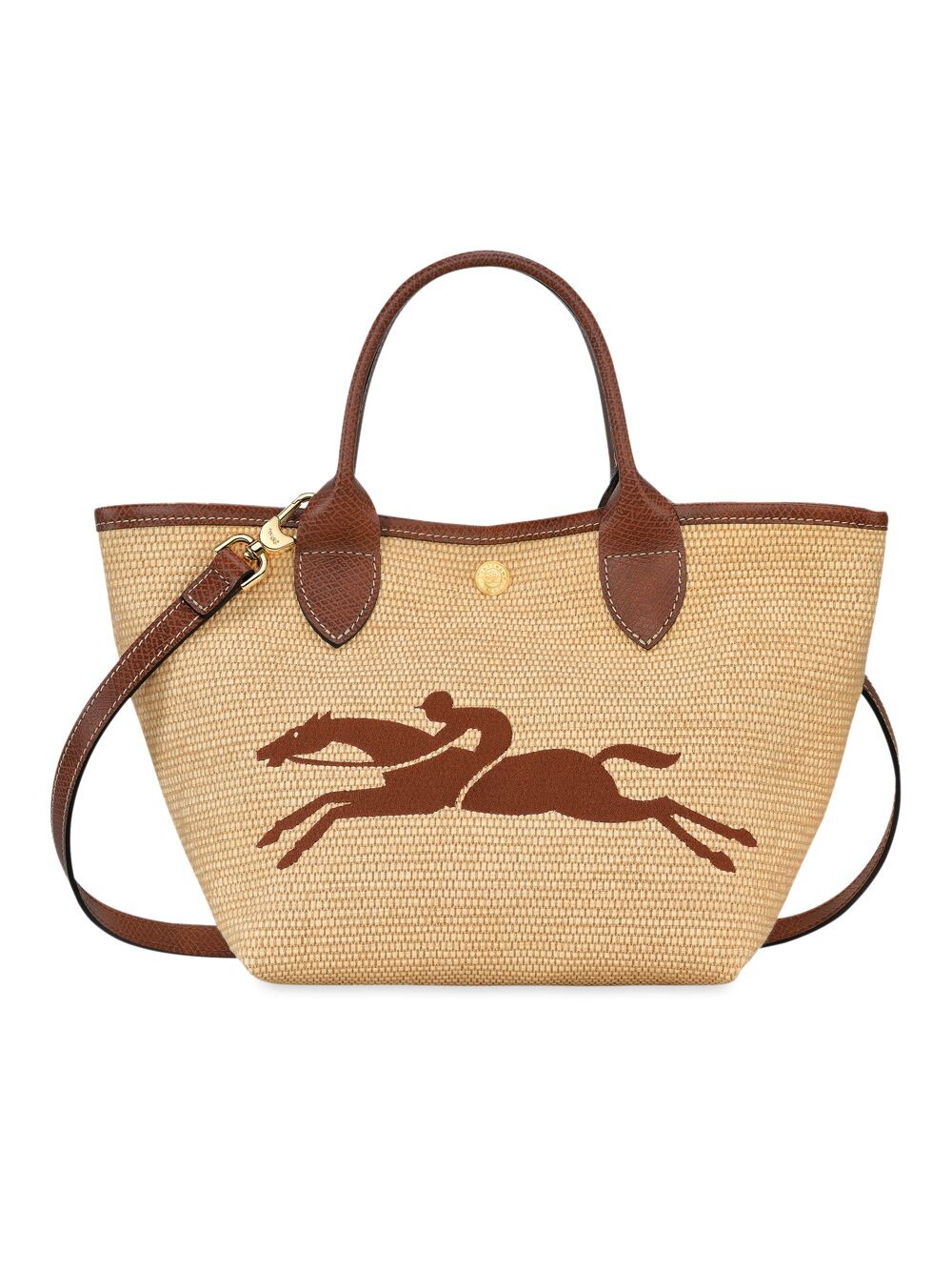 

Плетеная холщовая сумка-корзина Longchamp, коричневый