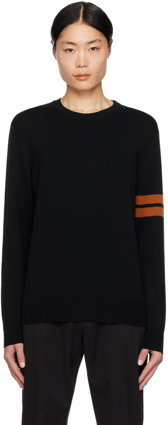 

Черный полосатый свитер Zegna
