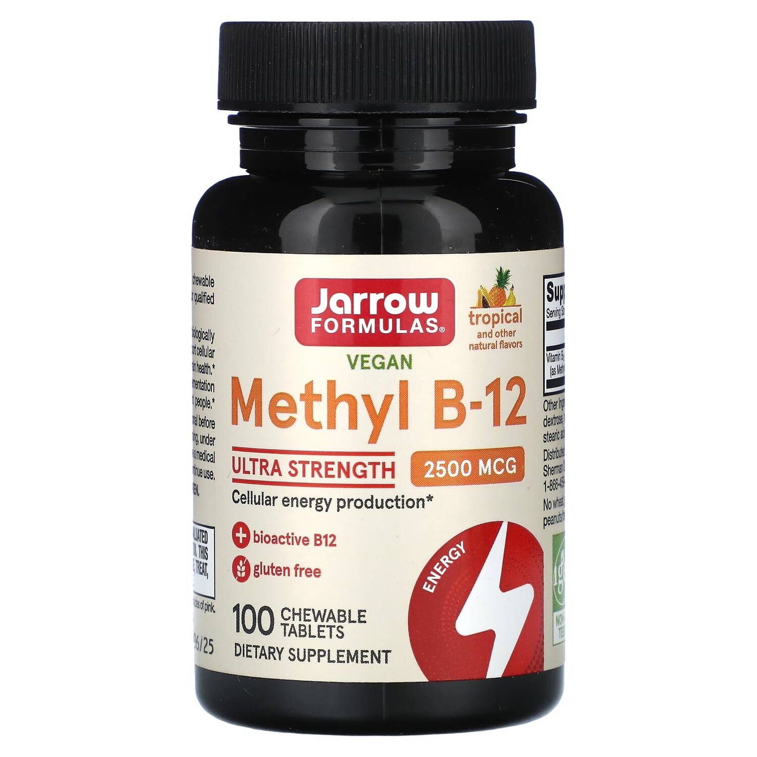 

Метил B-12, тропический, 2500 мкг, 100 жевательных таблеток, Jarrow Formulas