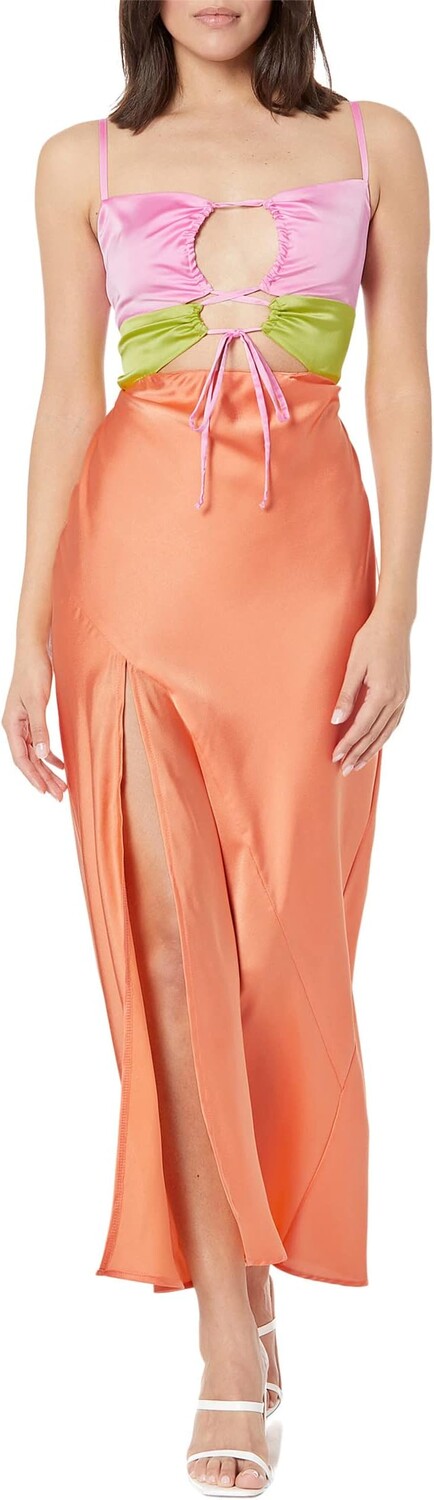 

Платье Calloway с вырезом Show Me Your Mumu, цвет Cantaloupe Luxe Satin