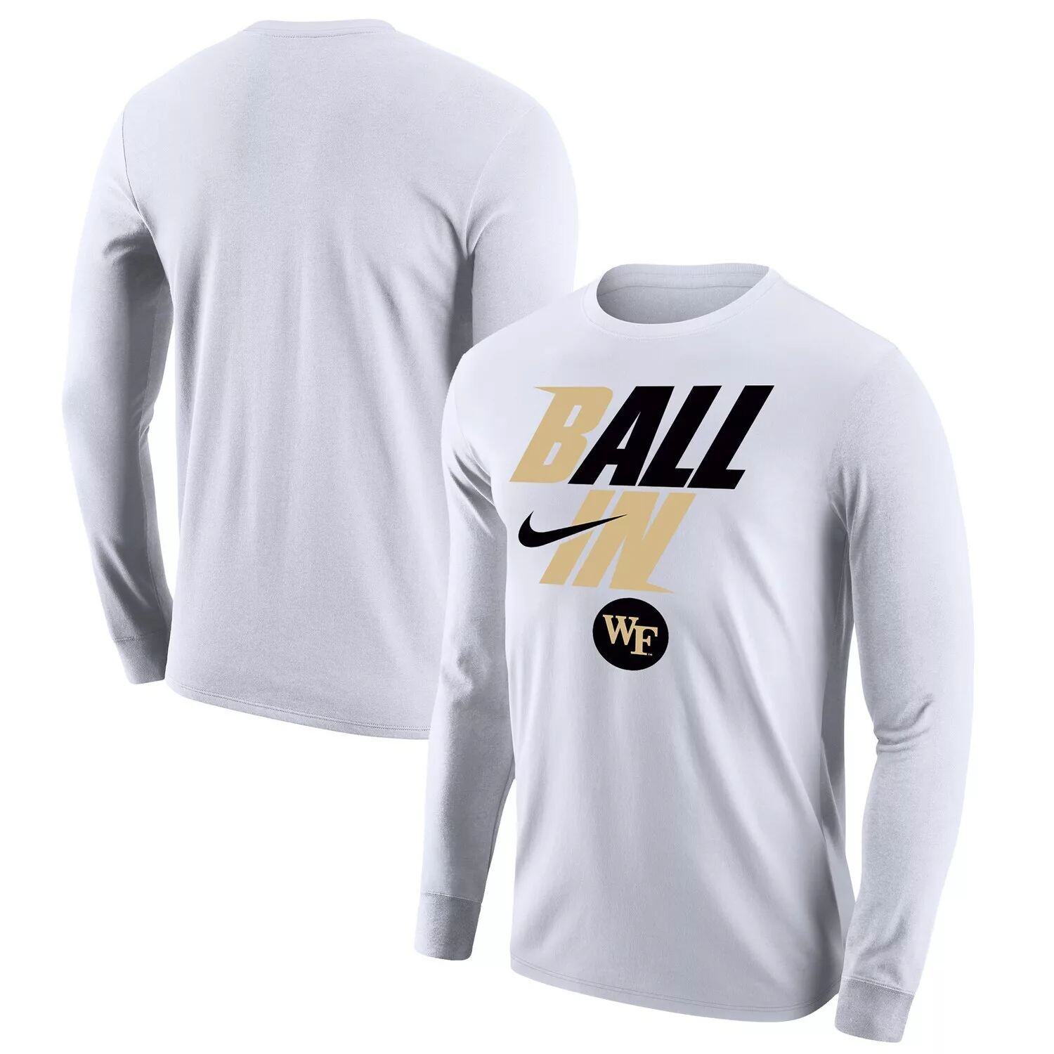 

Мужская белая футболка с длинным рукавом Wake Forest Demon Deacons Legend Bench Nike, Белый