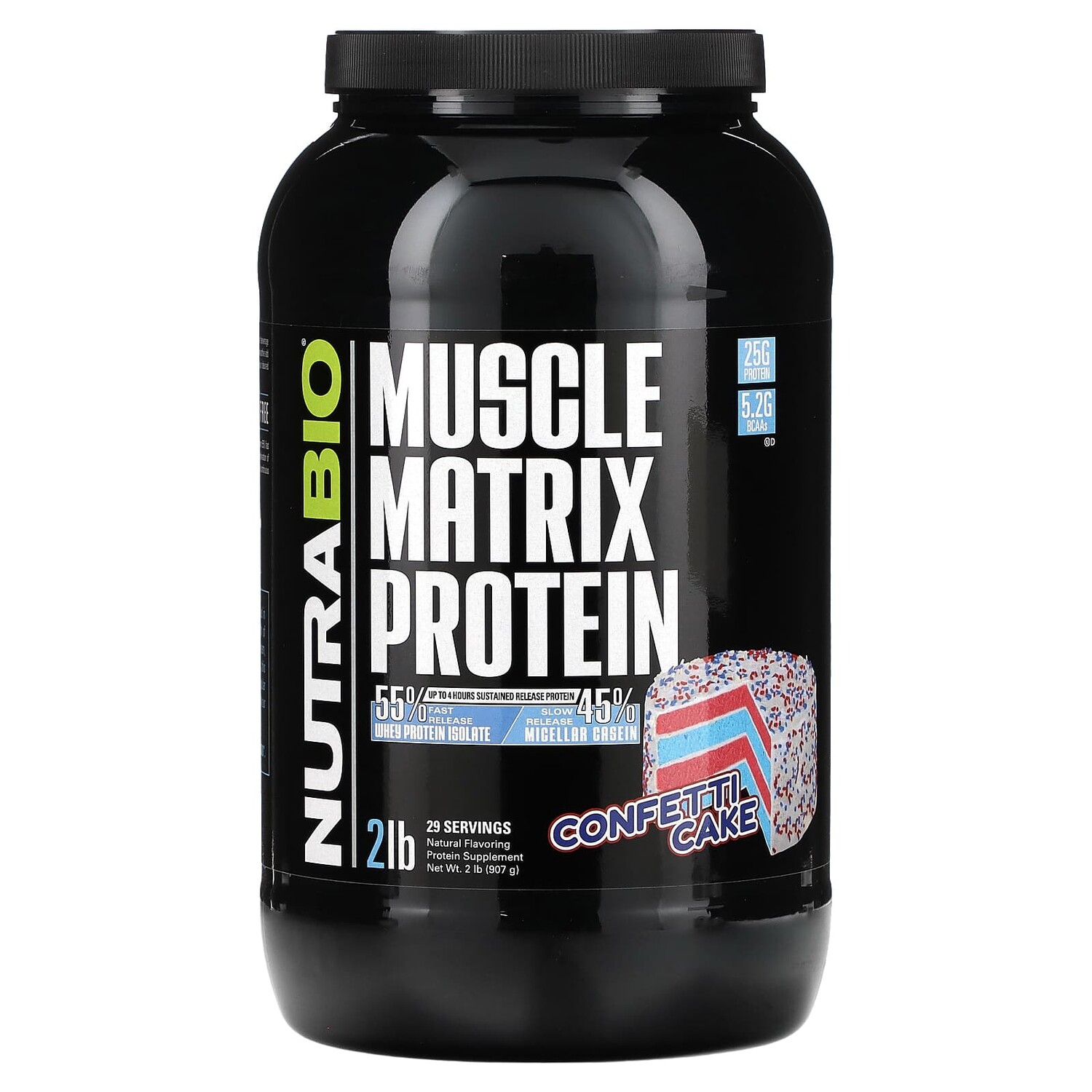 

Muscle Matrix Protein, торт с конфетти, 907 г (2 фунта), NutraBio