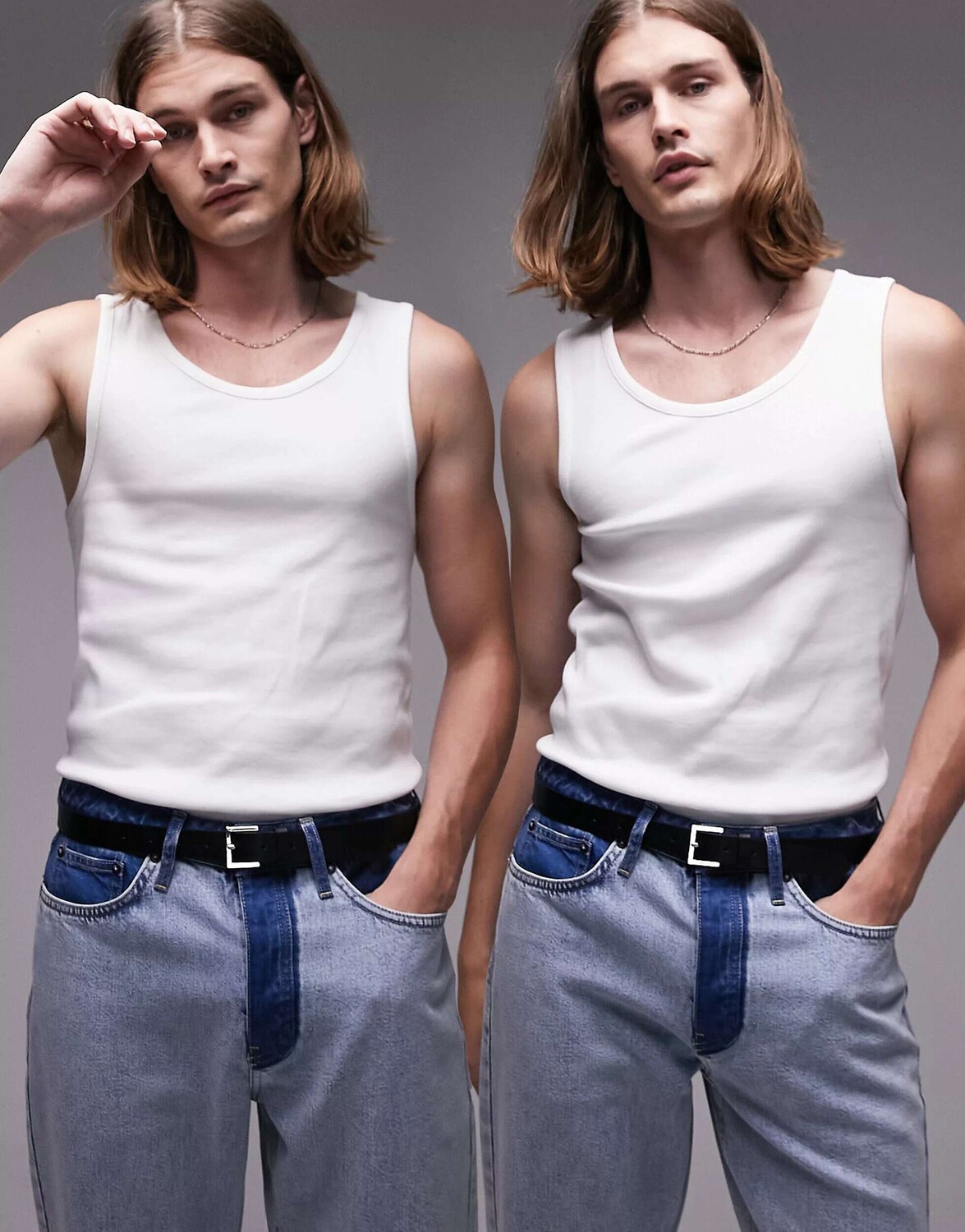 

Набор двух пар жилетов в рубчик белого цвета Topman